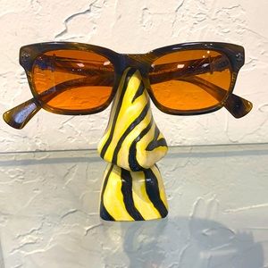 Gently-used Chrome Hearts brown strip eyeglass “Gittin’ Any?” Frame